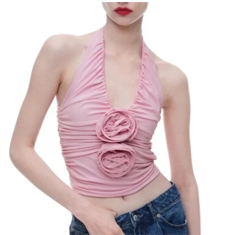 Magda Butrym x HM Pink Floral Crop Top